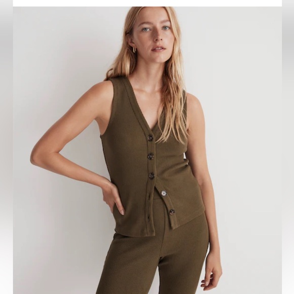 Madewell Ribbed Front Button Vest - Picture 4 of 4